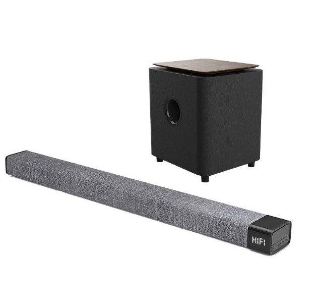 230W Output Gray Wood Color Wireless Bluetooth Soundbar With Wireless Connection