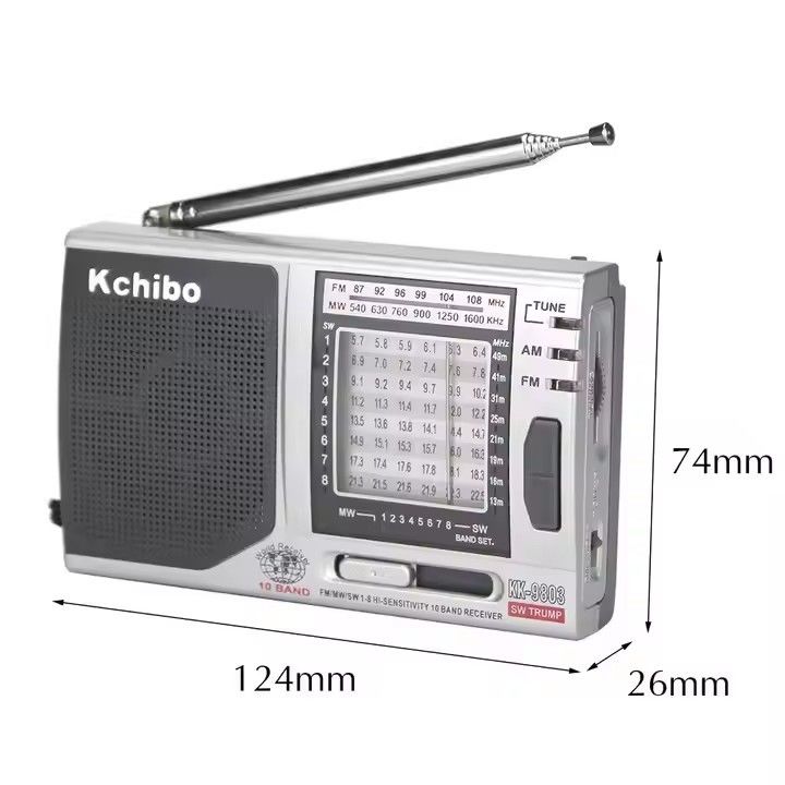 AM / FM Function Portable Radio Player with Rechargeable Battery Pack and Built-In Speaker